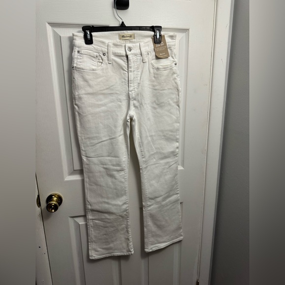 Madewell Women's Mid Rise Kick Out White Jeans - Picture 1 of 4